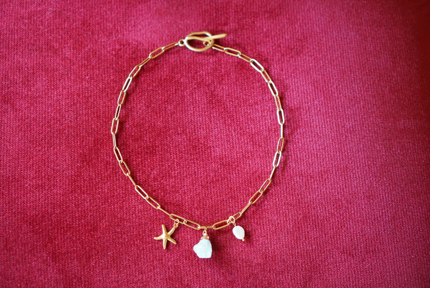 Elegant Amethyst and Pearl Charm Necklace Stainless Steel Jewelry